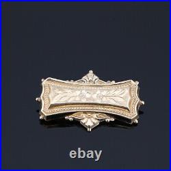 Vintage 9ct 375 Gold Brooch Victorian Style Etched Art Deco Birmingham BLtd 6.8g