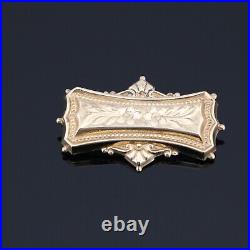 Vintage 9ct 375 Gold Brooch Victorian Style Etched Art Deco Birmingham BLtd 6.8g