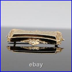 Vintage 9ct 375 Gold Brooch Victorian Style Etched Art Deco Birmingham BLtd 6.8g