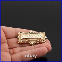 Vintage 9ct 375 Gold Brooch Victorian Style Etched Art Deco Birmingham BLtd 6.8g