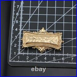 Vintage 9ct 375 Gold Brooch Victorian Style Etched Art Deco Birmingham BLtd 6.8g