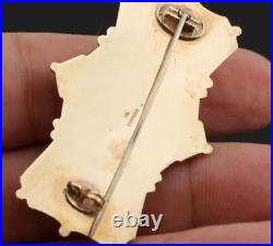 Vintage 9ct 375 Gold Brooch Victorian Style Etched Art Deco Birmingham BLtd 6.8g