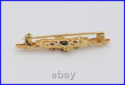 Vintage 9ct Gold and Garnet Brooch Victorian Style / Revival / Detailed / Red